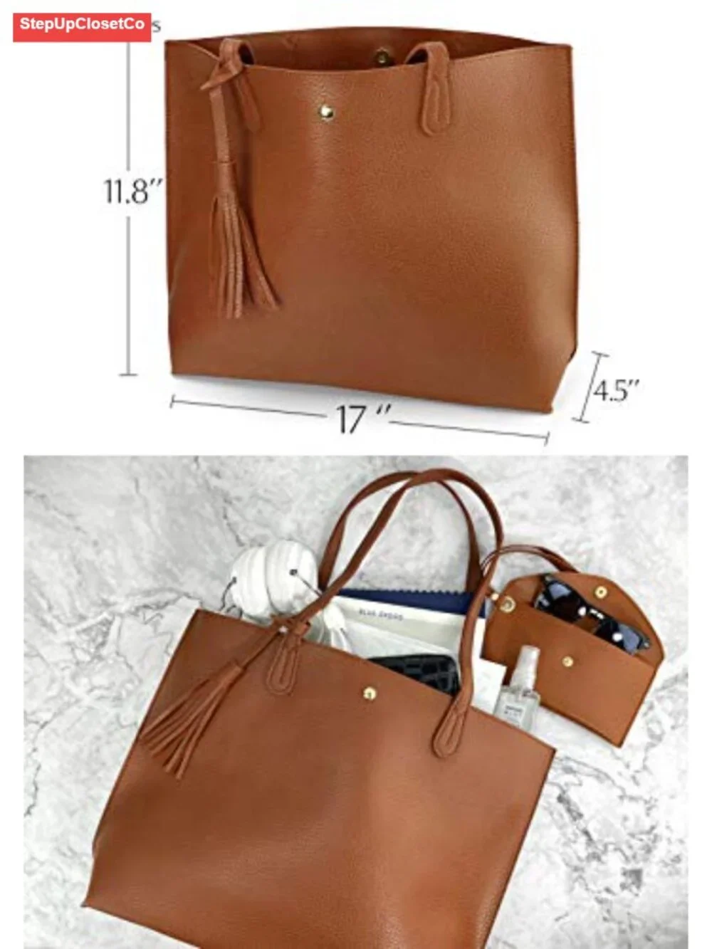 Minimalist Clean Cut Pebbled Faux Leather Tote Women's Shoulder Handbag